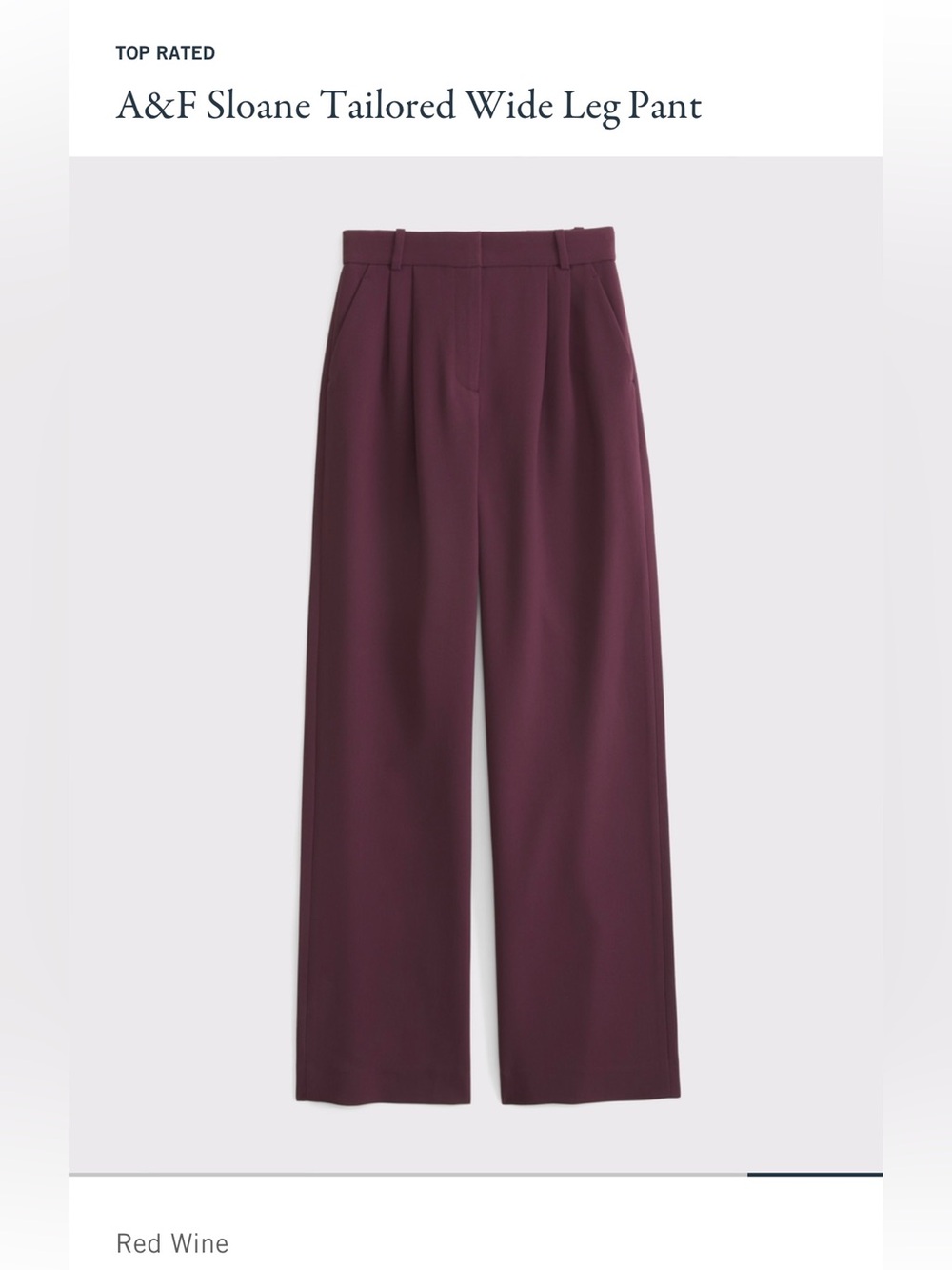 Abercrombie & Fitch Tailored Wide-Leg Pants in Plum